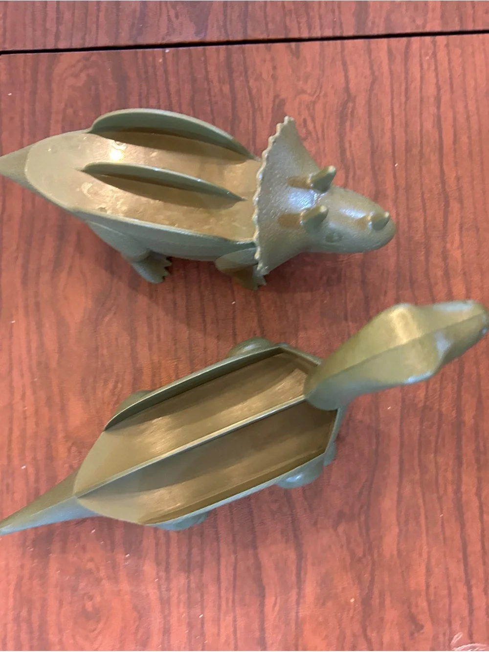 Green Dinosaur taco holder Set -Brachiosaurus & Triceratops